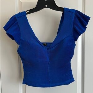 Royal Blue Pleated Crop Top